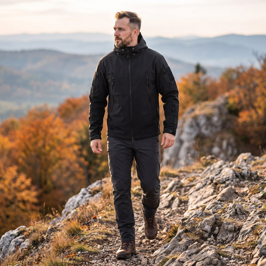 Vasco Hooded Windproof Soft Shell Jacket for Men