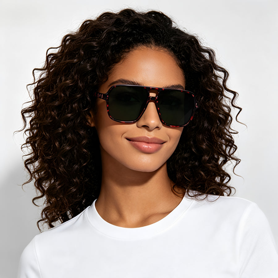 Dionisio Double Bridge Square Aviator Sunglasses for Men and Women
