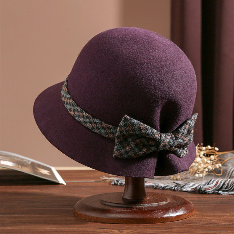Patrizia Wool Felt Cloche Hat with Bow for Women