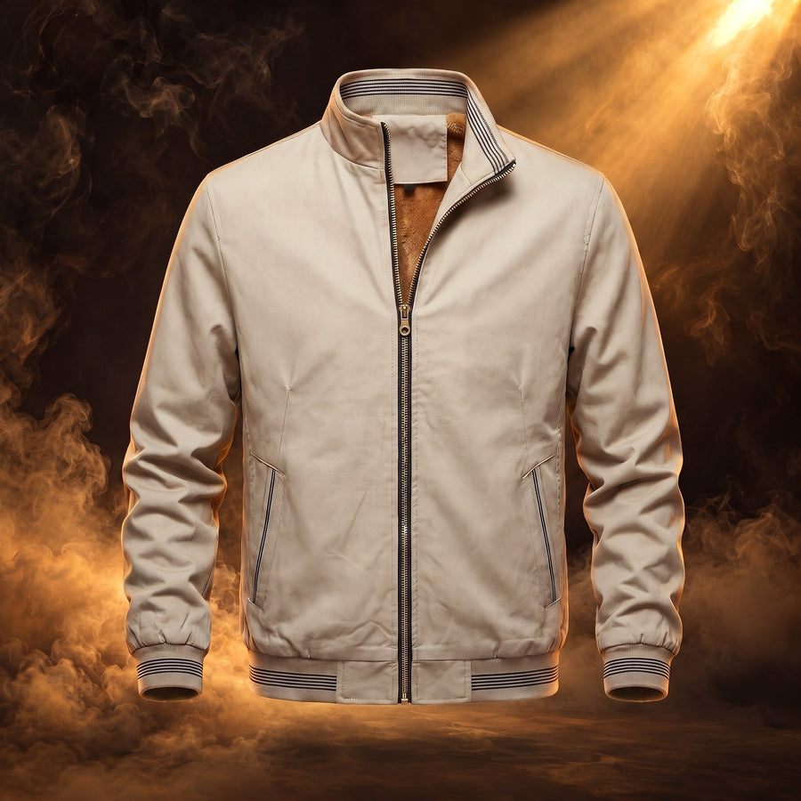 Fausto Fleece Lined Cotton Bomber Jacket for Men