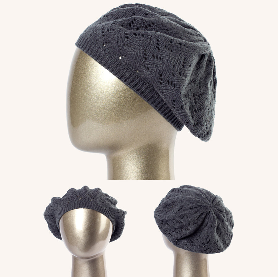 Brunella Cashmere Cable Knit Beret for Women