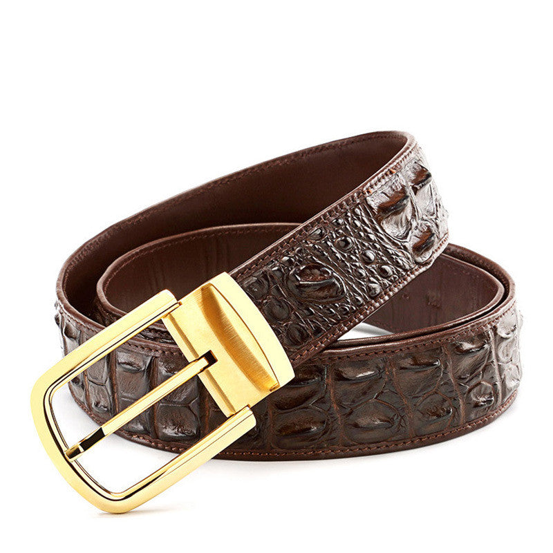 Marcantonio Genuine Leather Crocodile Pattern Belt for Men