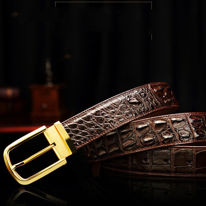 Marcantonio Genuine Leather Crocodile Pattern Belt for Men