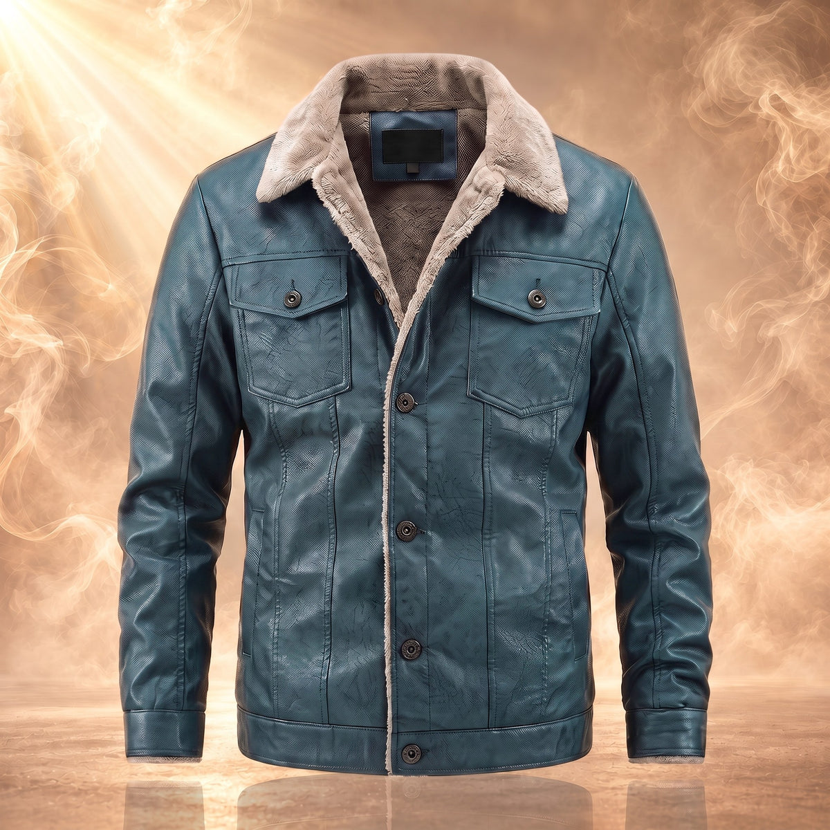 Edmund trucker jacket, Blue, front