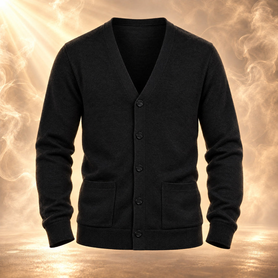 Edoardo V-Neck Button Front Knit Cardigan for Men