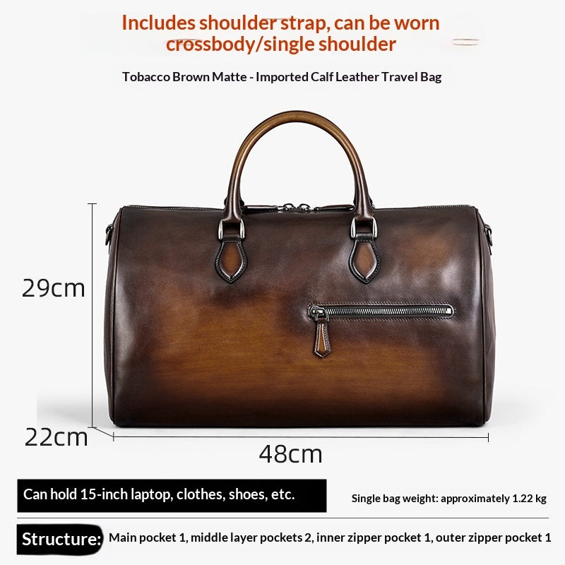 Oreste Genuine Leather Weekender Travel Bag for Men