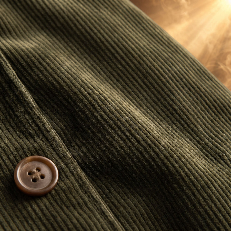 Maurizio Corduroy Stand Collar Button Jacket for Men
