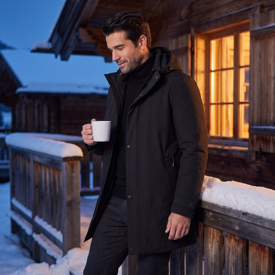 Quentin Hooded Padded Longline Parka for Men