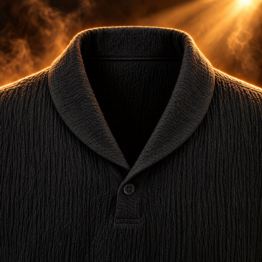 Flavio Textured Shawl Collar Shirt and Pants Set for Men