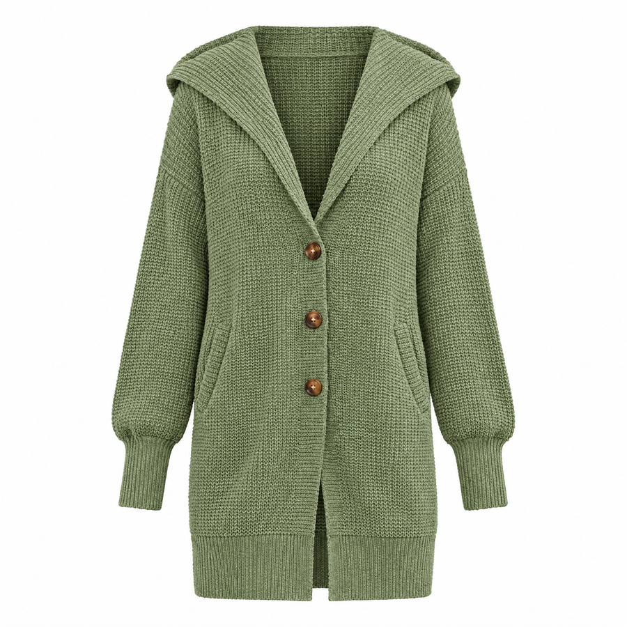 Isabella Oversized Hooded Long Knit Cardigan with Pockets for Women