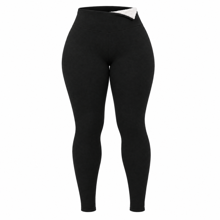 Mirabel Plus Size High Waisted Fleece Lined Leggings for Women