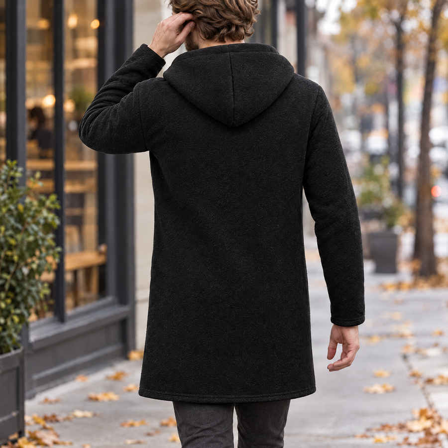 Paolo Men's Thick Fleece Full Zip Hooded Jacket for Winter