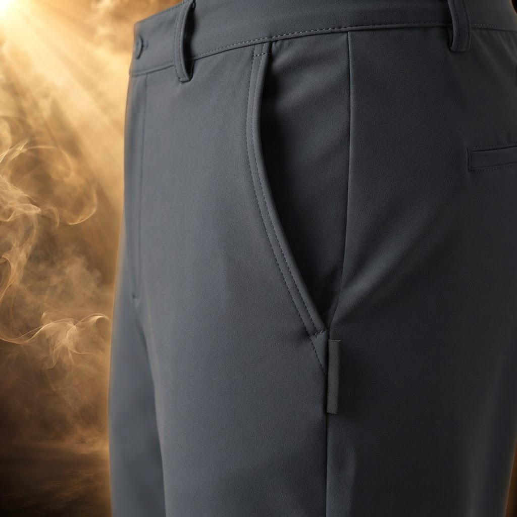 Slanted front pocket, close-up