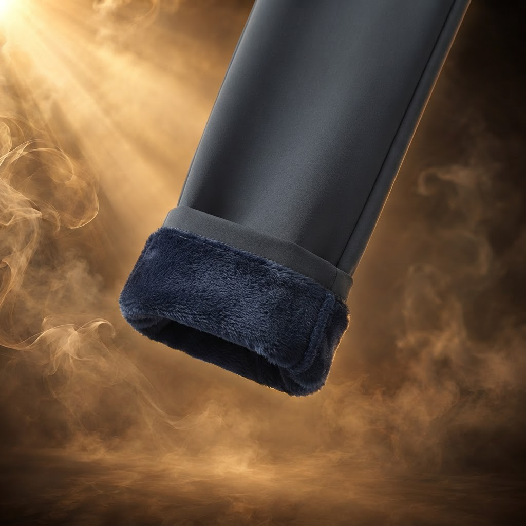 Plush fleece lining shown at the folded hem