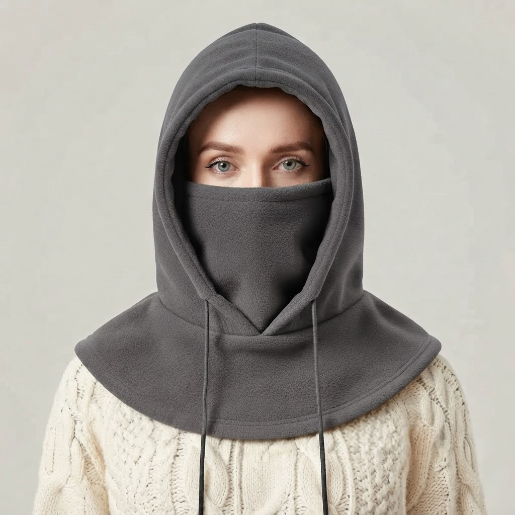Ilario fleece balaclava hood in Dark Gray