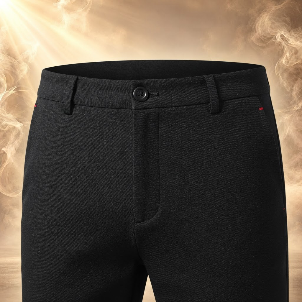 Pasquale Slim Fit Straight Leg Dress Pants for Men - close-up, waist