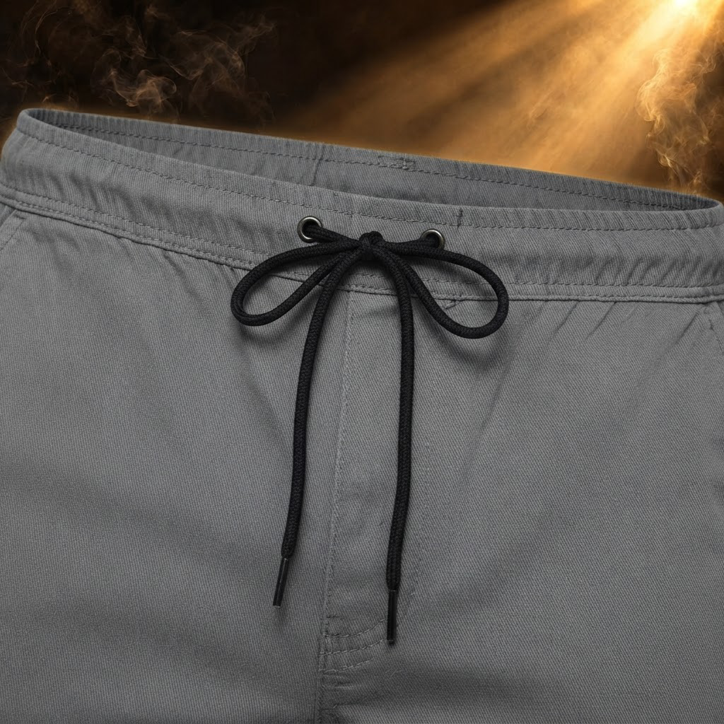 Raimondo Slim Drawstring Jogger Pants for Men - close-up, waist