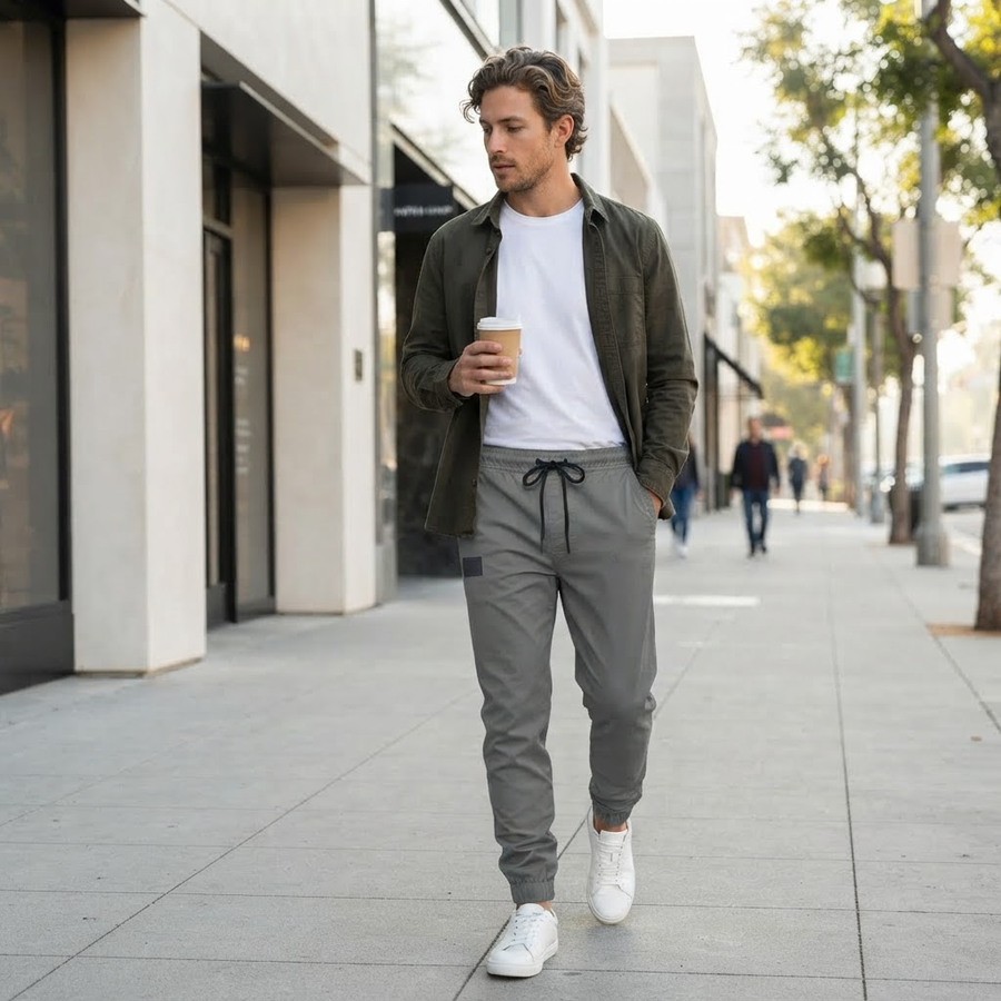 Raimondo Slim Drawstring Jogger Pants for Men