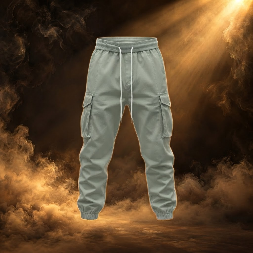 Tullio Cotton Cargo Jogger Sweatpants for Men - Sage