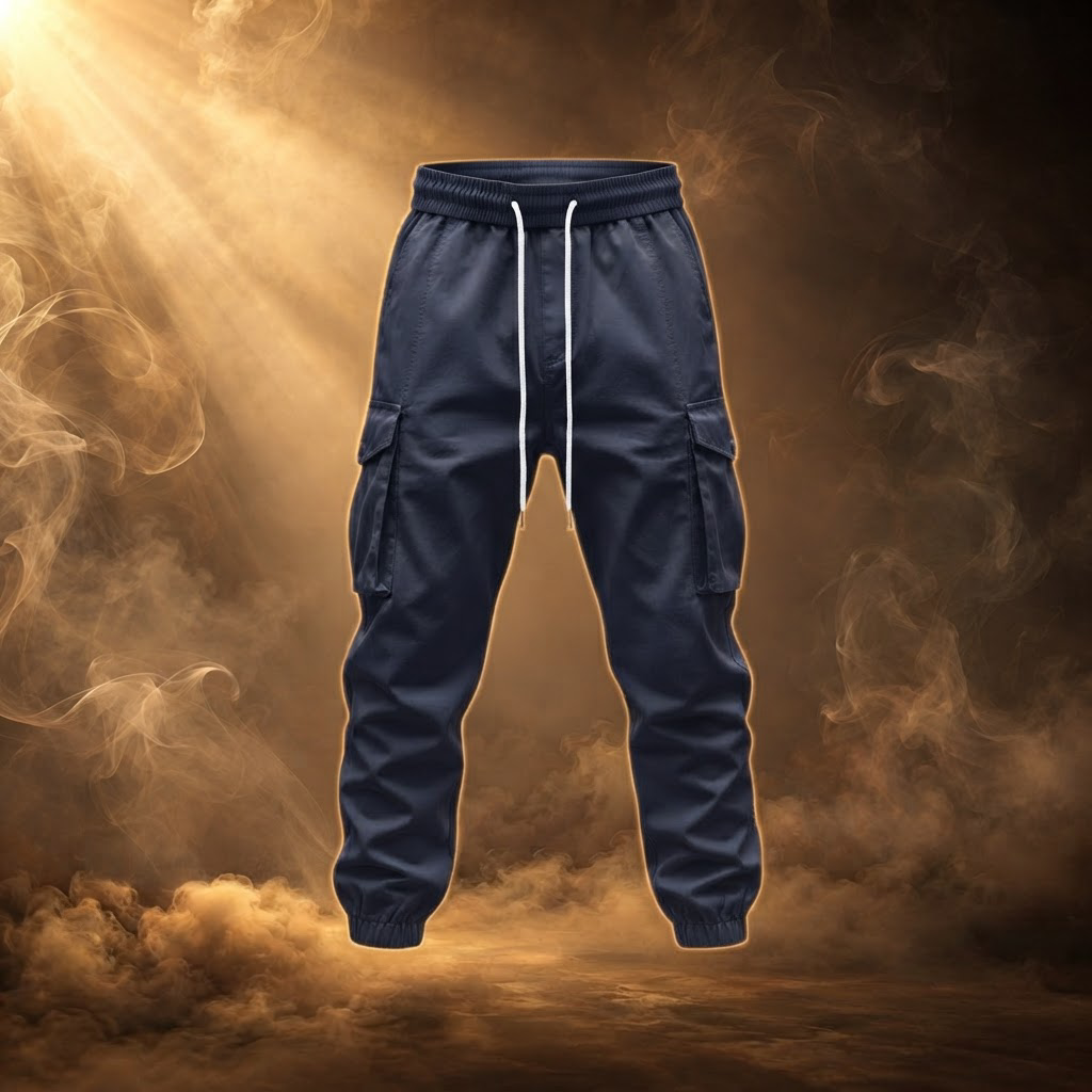 Tullio Cotton Cargo Jogger Sweatpants for Men - Navy