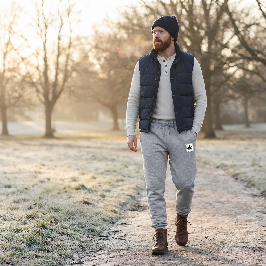 Ubaldo Sherpa Lined Fleece Jogger Sweatpants for Men - worn on model