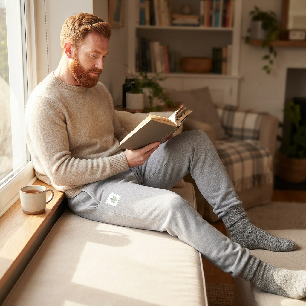 Ubaldo Sherpa Lined Fleece Jogger Sweatpants for Men - worn on model, lifestyle