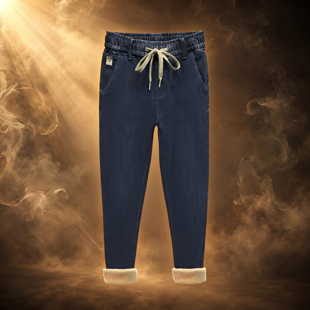 Valentino Fleece Lined Straight Leg Jeans for Men - Dark Blue