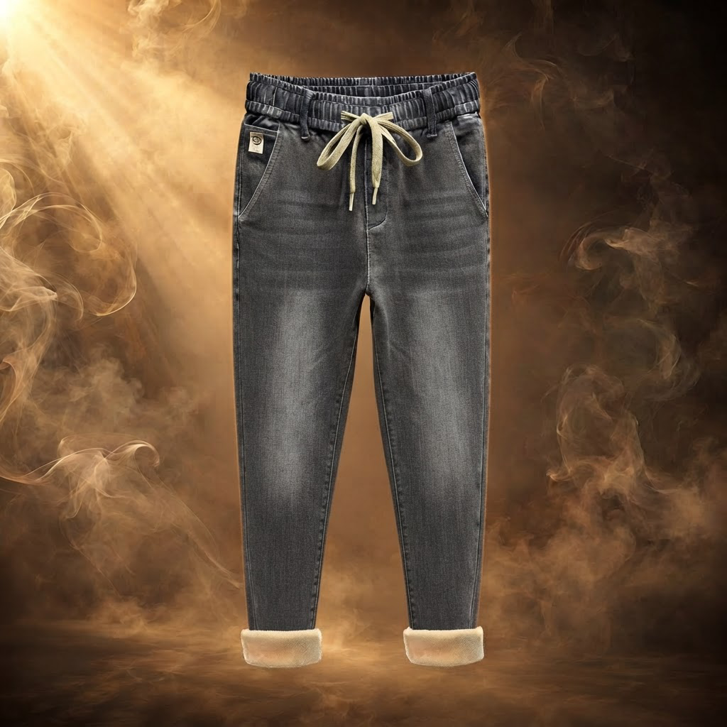 Valentino Fleece Lined Straight Leg Jeans for Men - Washed Black