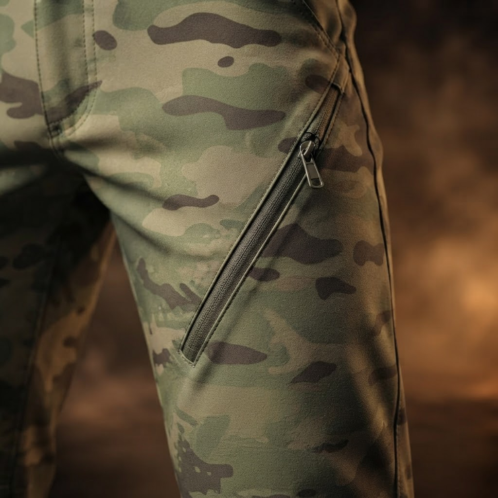 Silvano Waterproof Tactical Cargo Pants for Men - close-up, zip