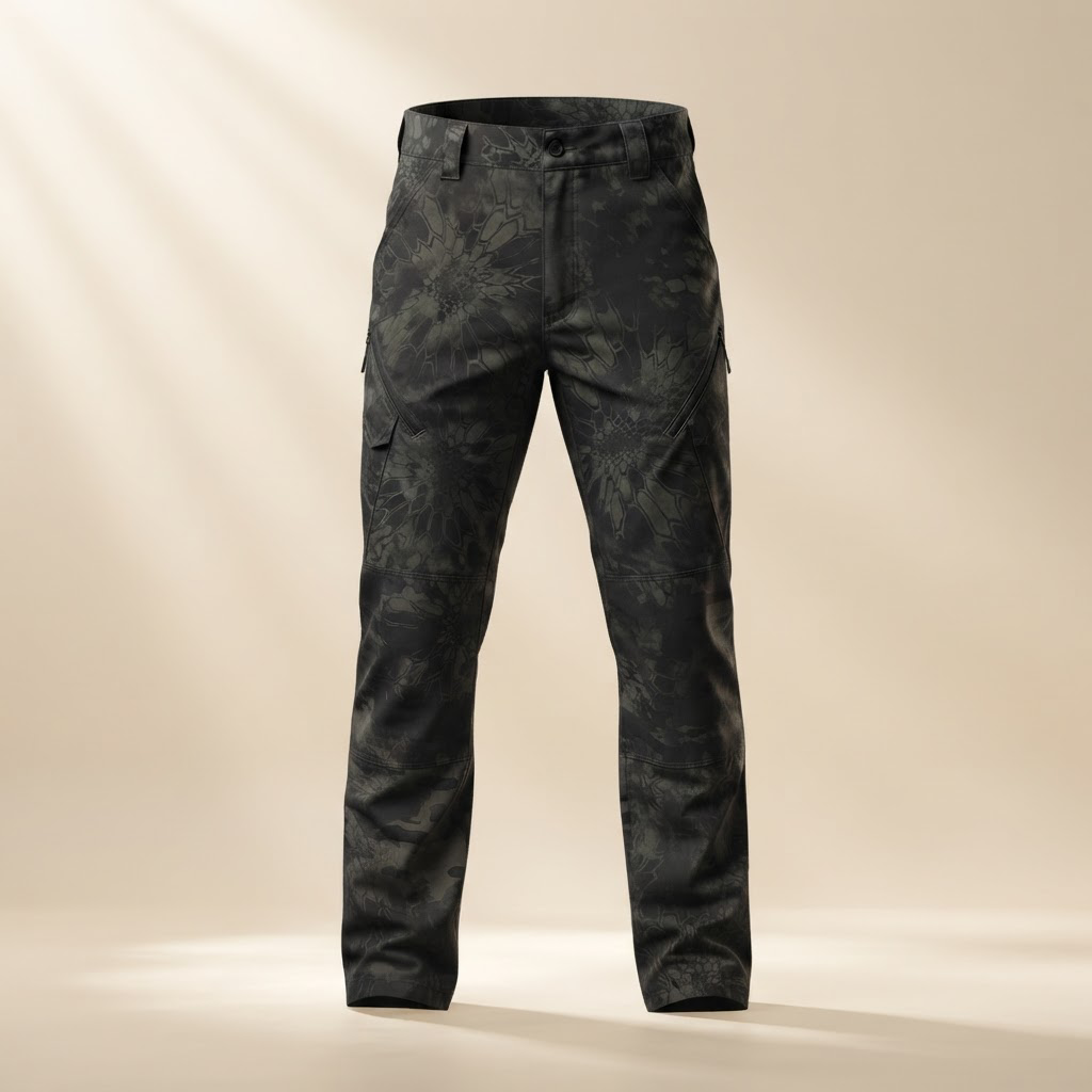 Silvano Waterproof Tactical Cargo Pants for Men - Charcoal Camo