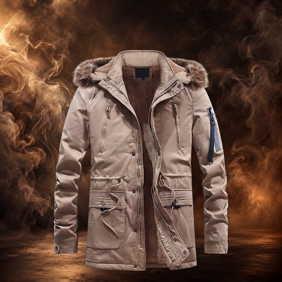 Jasper Fleece-Lined Fur Hood Parka for Men