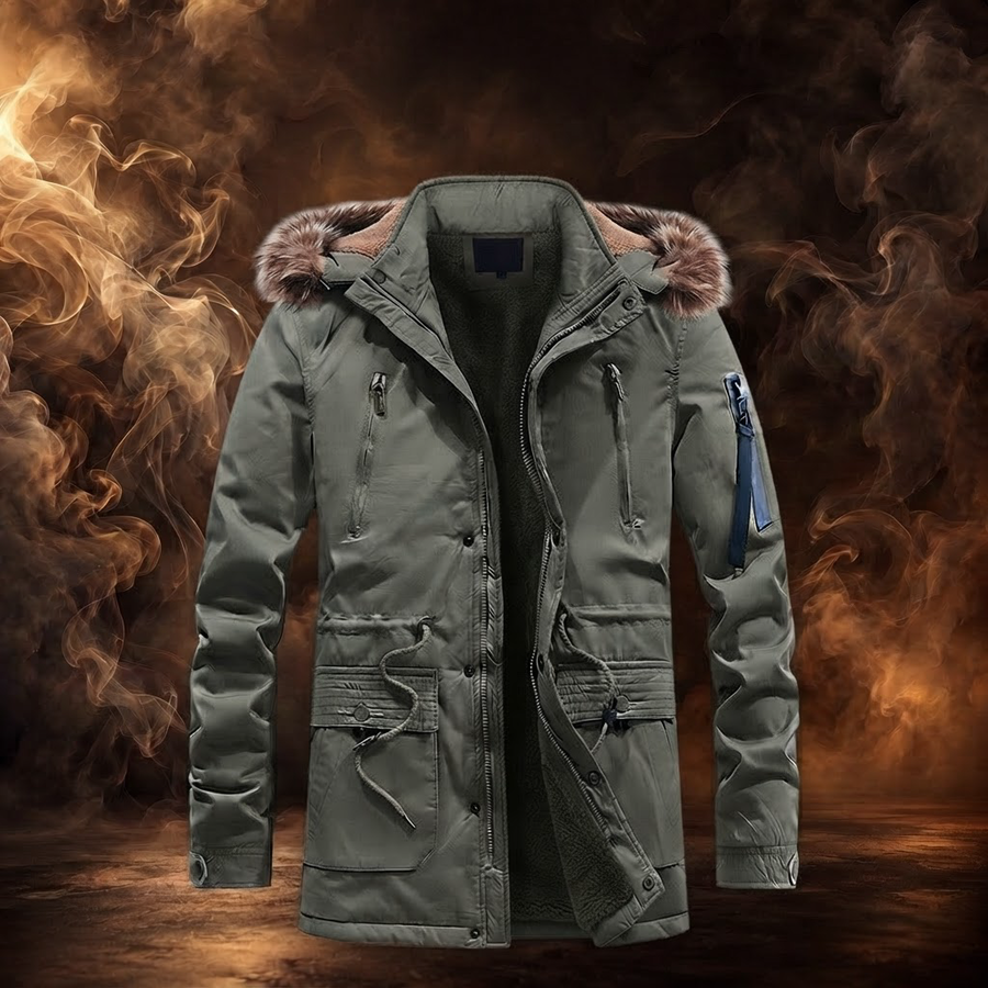 Jasper Fleece-Lined Fur Hood Parka for Men