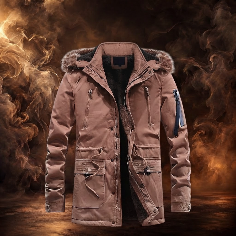 Jasper Fleece-Lined Fur Hood Parka for Men