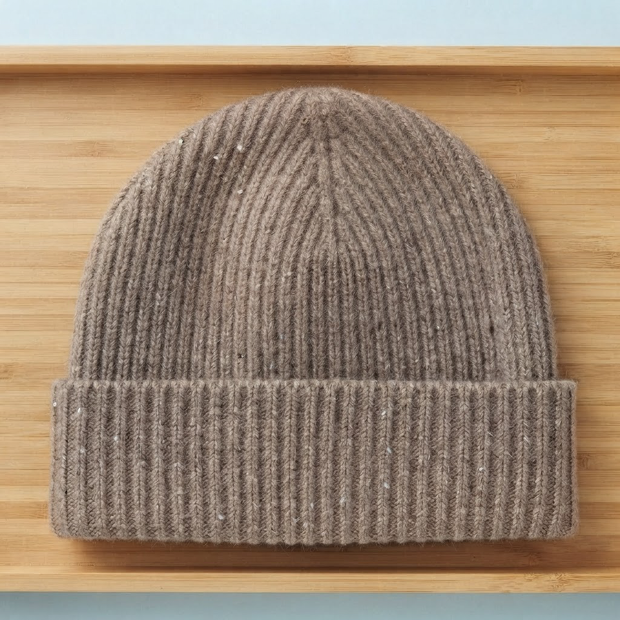 Cristiano Cashmere Ribbed Beanie for Men and Women