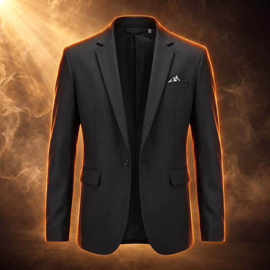 Laurent One Button Notch Lapel Blazer Jacket for Men