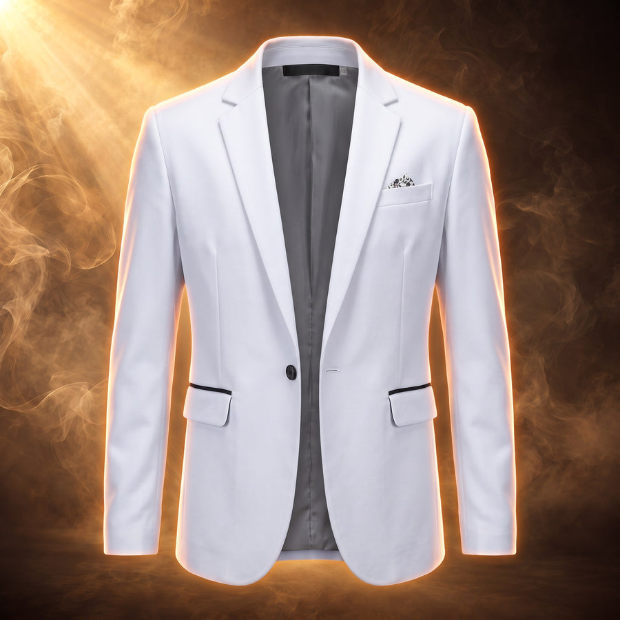 Laurent One Button Notch Lapel Blazer Jacket for Men