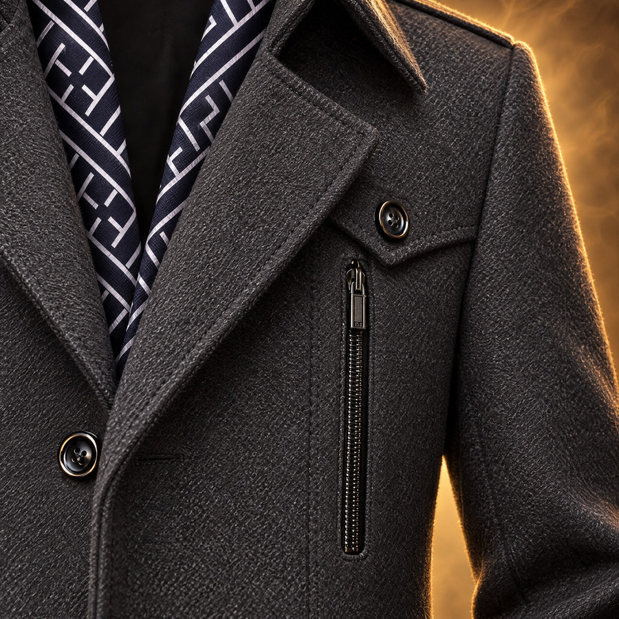 Leonardo Scarf Collar Wool Overcoat for Men