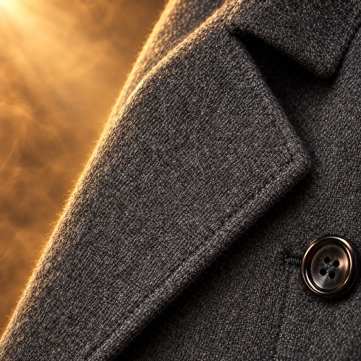 Leonardo Scarf Collar Wool Overcoat for Men, wool blend fabric close-up