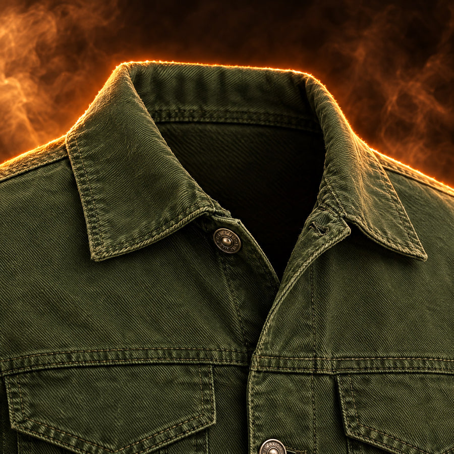 Renzo Slim Fit Button Up Trucker Jacket for Men