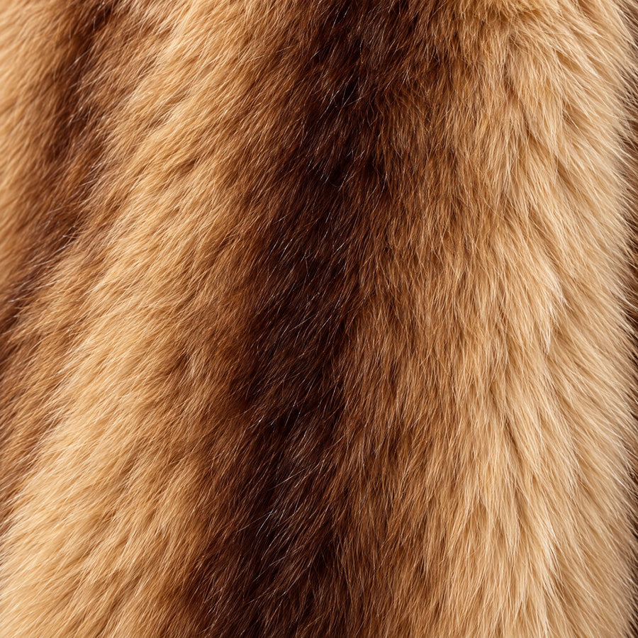 Sabine Striped Plush Fur Jacket for Women