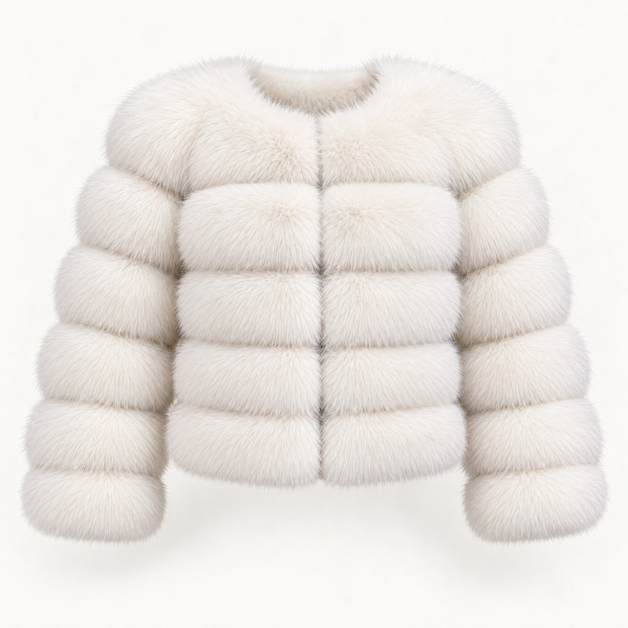 Seraphina Tiered Fur Cropped Jacket for Women