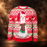 Red Llama Fair Isle