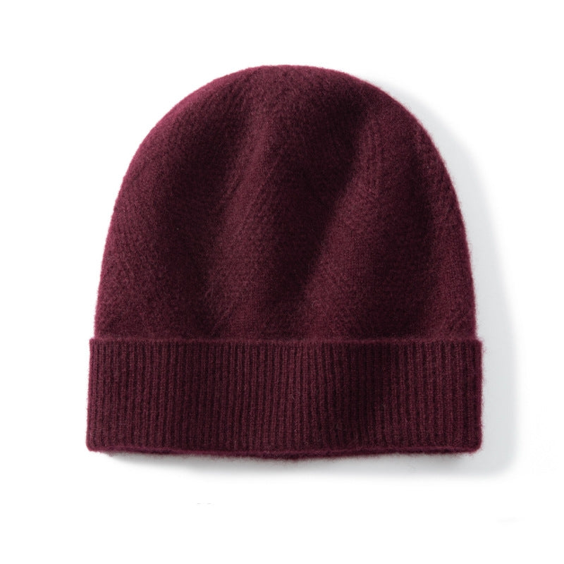 Ornella Cashmere Diamond Knit Cuffed Beanie for Women