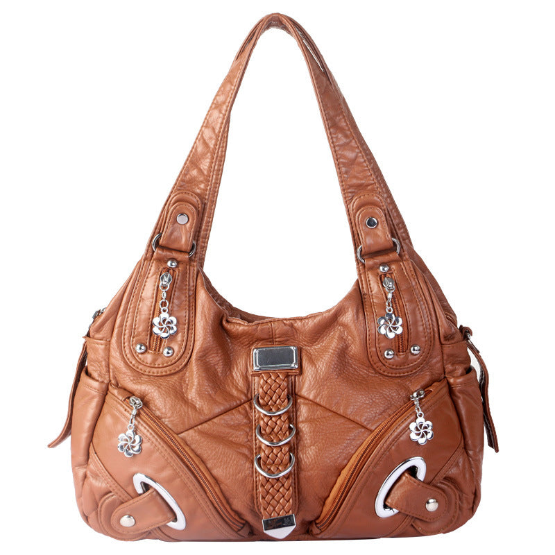 Perla Washed Vintage Hobo Shoulder Bag for Women