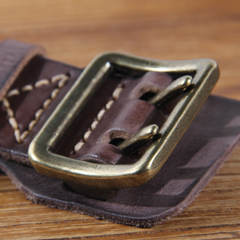 Ermanno Leather Double Prong Belt for Men