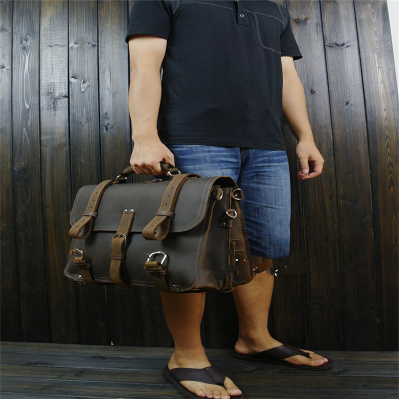 Ulisse Leather Travel Messenger Bag for Men