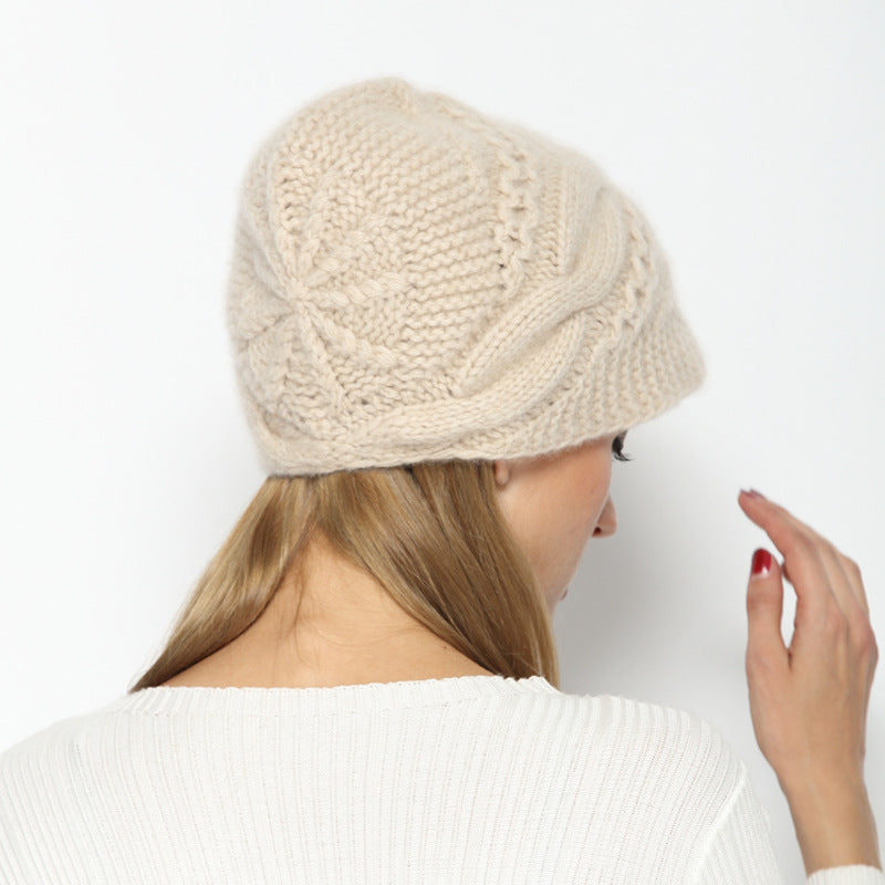 Clelia Cashmere Hand Knit Brimmed Beanie for Women