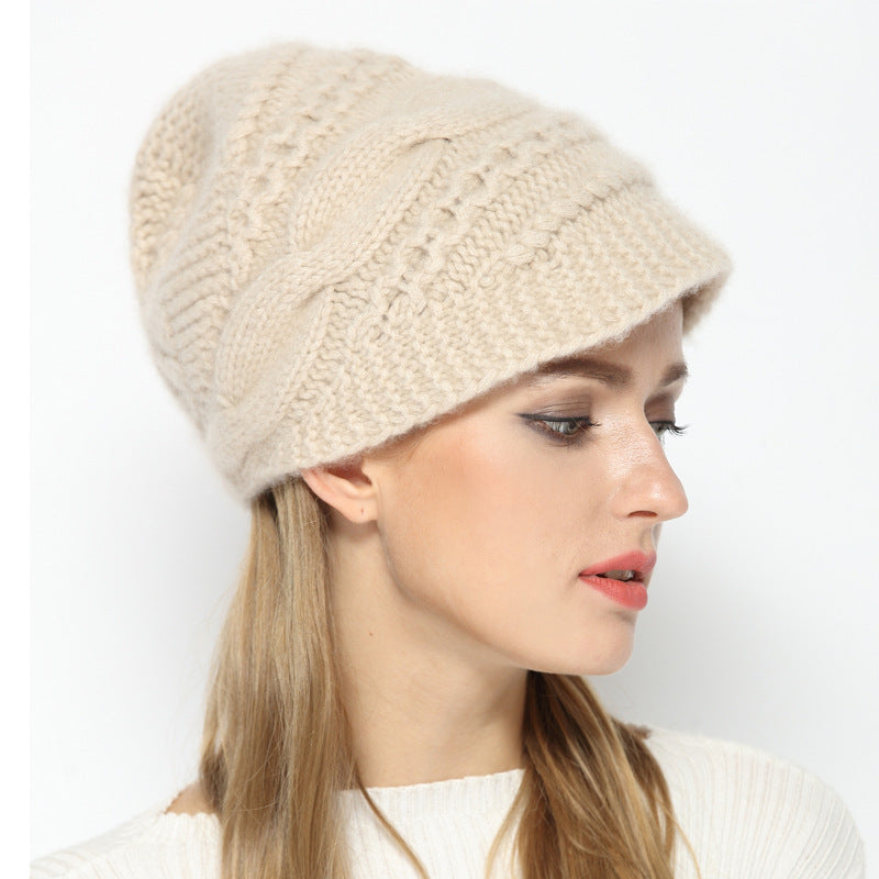 Clelia Cashmere Hand Knit Brimmed Beanie for Women