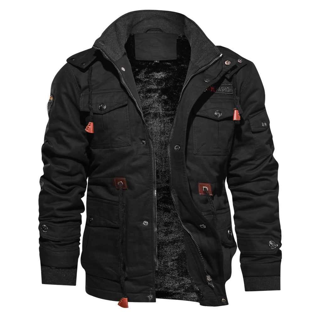 Romeo military jacket, Black, open front