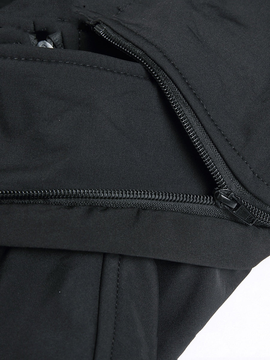 Severino jacket, Black, zipper detail